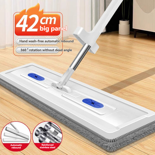 Flat Mop with Microfiber Pads for Floor Cleaning