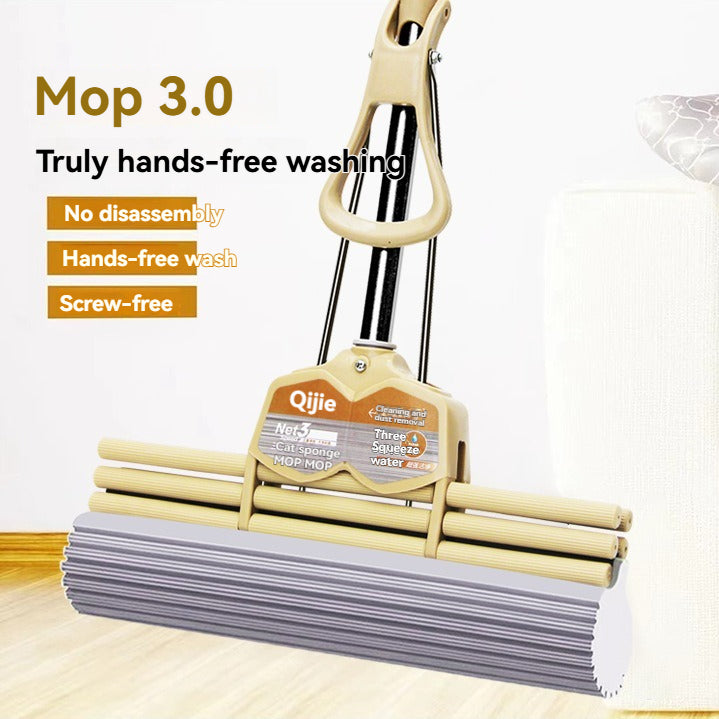 Sponge Mop with Replaceable Head for Household Cleaning