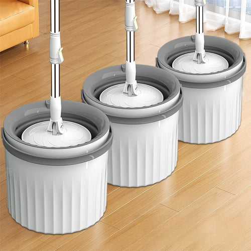 Rotating Spin Mop and Bucket Set with Steel Handle